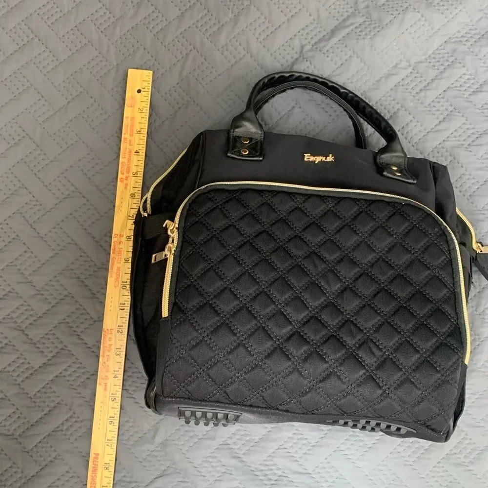 Black Diaper Bag with Teddy Bear